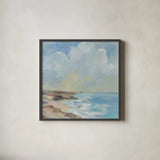By the Beach by Silvia Vassileva. Shown in a sleek black glass frame for a contemporary gallery look. Available as an archival giclee rolled canvas, fine art paper, or poster print. SKU 90251a.