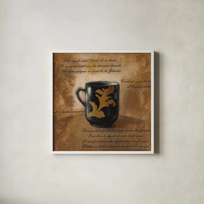 Cafe Baroque I by Silvia Vassileva. Shown in a crisp white glass frame for a clean and minimalist style. Available as an archival giclee rolled canvas, fine art paper, or poster print. SKU 60327a.