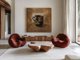 Cafe Baroque I by Silvia Vassileva. Shown as extra-large giant wall art in a modern living room. Available as an archival giclee rolled canvas, fine art paper, or poster print. SKU 60327a.
