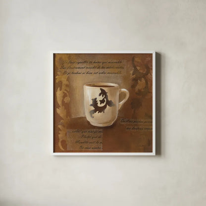 Cafe Baroque II by Silvia Vassileva. Shown in a crisp white glass frame for a clean and minimalist style. Available as an archival giclee rolled canvas, fine art paper, or poster print. SKU 60324a.