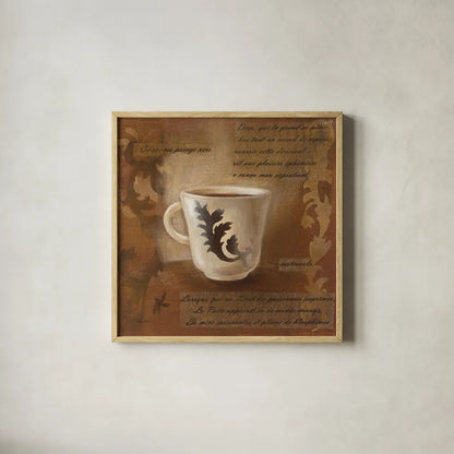 Cafe Baroque III by Silvia Vassileva. Shown in a natural wood glass frame for a timeless modern aesthetic. Available as an archival giclee rolled canvas, fine art paper, or poster print. SKU 60325a.