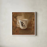 Cafe Baroque III by Silvia Vassileva. Shown in a crisp white glass frame for a clean and minimalist style. Available as an archival giclee rolled canvas, fine art paper, or poster print. SKU 60325a.