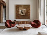 Cafe Baroque III by Silvia Vassileva. Shown as extra-large giant wall art in a modern living room. Available as an archival giclee rolled canvas, fine art paper, or poster print. SKU 60325a.