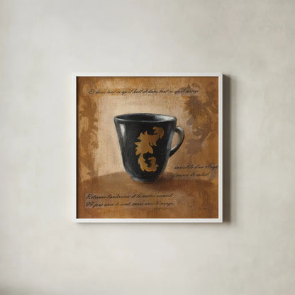 Cafe Baroque IV by Silvia Vassileva. Shown in a crisp white glass frame for a clean and minimalist style. Available as an archival giclee rolled canvas, fine art paper, or poster print. SKU 60326a.