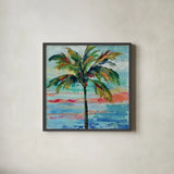 California Palm II by Silvia Vassileva. Shown in a sleek black glass frame for a contemporary gallery look. Available as an archival giclee rolled canvas, fine art paper, or poster print. SKU 22487a.