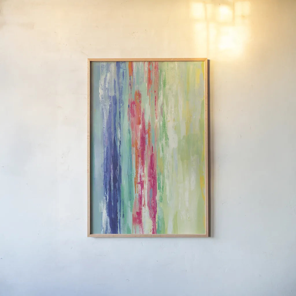 California Surf Bright Crop by Silvia Vassileva. shown as a paper print in a natural frame. Available as a archival giclee rolled canvas, fine art paper, or poster print. SKU 64578h.