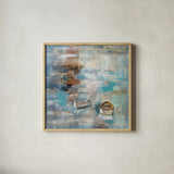 Calm Sea by Silvia Vassileva. Shown in a natural wood glass frame for a timeless modern aesthetic. Available as an archival giclee rolled canvas, fine art paper, or poster print. SKU 11951a.