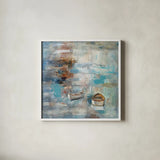 Calm Sea by Silvia Vassileva. Shown in a crisp white glass frame for a clean and minimalist style. Available as an archival giclee rolled canvas, fine art paper, or poster print. SKU 11951a.
