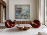 Calm Sea by Silvia Vassileva. Shown as extra-large giant wall art in a modern living room. Available as an archival giclee rolled canvas, fine art paper, or poster print. SKU 11951a.