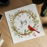 Cardinal Christmas II by Silvia Vassileva. Shown as a detailed flat fine art print, highlighting archival giclee quality. Available as an archival giclee rolled canvas, fine art paper, or poster print. SKU 57827a.