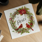 Cardinal Christmas III by Silvia Vassileva. Shown as a detailed flat fine art print, highlighting archival giclee quality. Available as an archival giclee rolled canvas, fine art paper, or poster print. SKU 57828a.