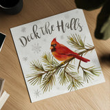 Cardinal Christmas V by Silvia Vassileva. Shown as a detailed flat fine art print, highlighting archival giclee quality. Available as an archival giclee rolled canvas, fine art paper, or poster print. SKU 57830a.
