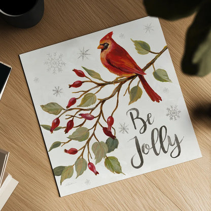 Cardinal Christmas VII by Silvia Vassileva. Shown as a detailed flat fine art print, highlighting archival giclee quality. Available as an archival giclee rolled canvas, fine art paper, or poster print. SKU 57832a.