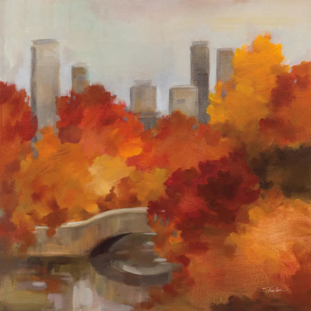 Central Park Autumn by Silvia Vassileva. SKU 102490a. Archival Giclee Fine art print for wall decor.