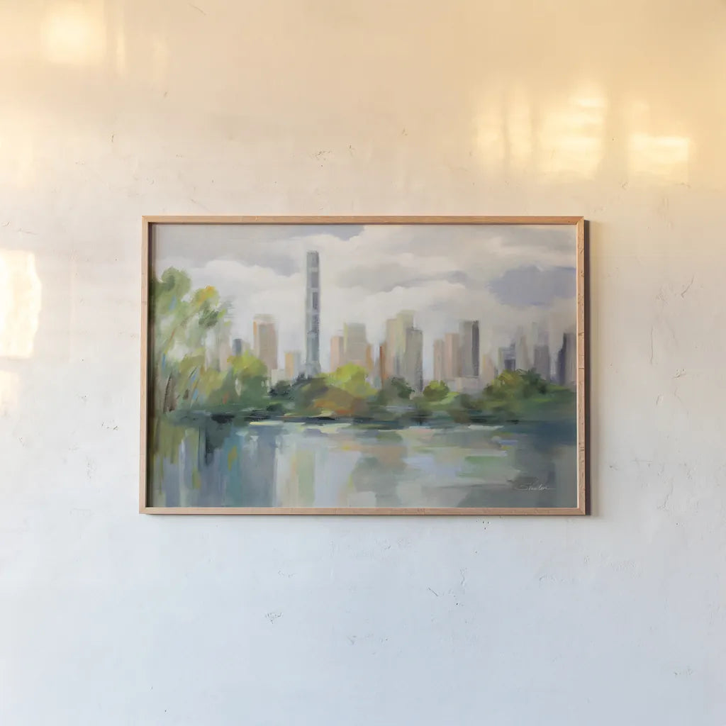 Central Park Early Spring by Silvia Vassileva. shown as a paper print in a natural frame. Available as a archival giclee rolled canvas, fine art paper, or poster print. SKU 80517i.