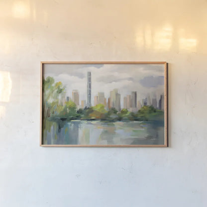 Central Park Early Spring by Silvia Vassileva. shown as a paper print in a natural frame. Available as a archival giclee rolled canvas, fine art paper, or poster print. SKU 80517i.