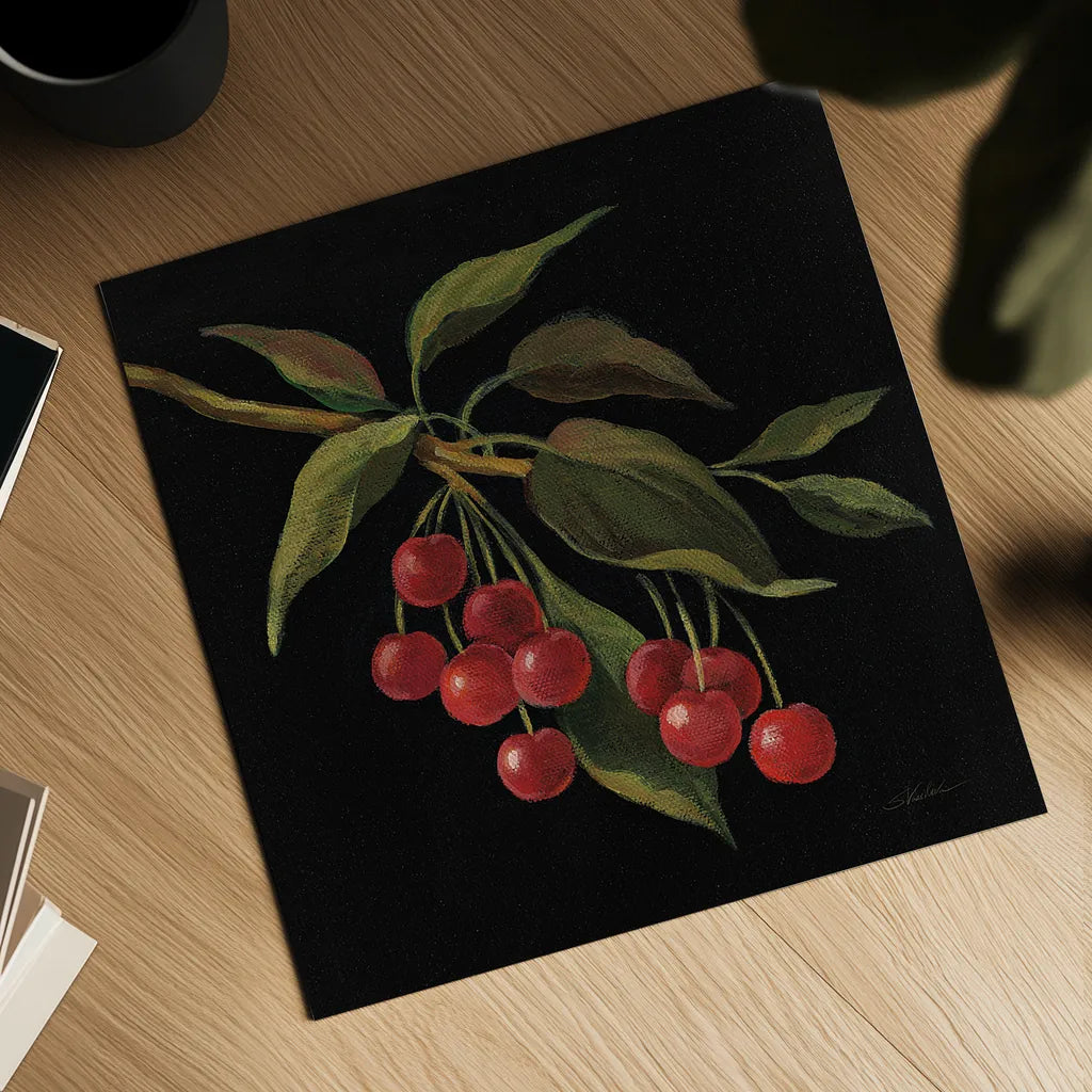 Cerise no Words by Silvia Vassileva. Shown as a detailed flat fine art print, highlighting archival giclee quality. Available as an archival giclee rolled canvas, fine art paper, or poster print. SKU 29208a.