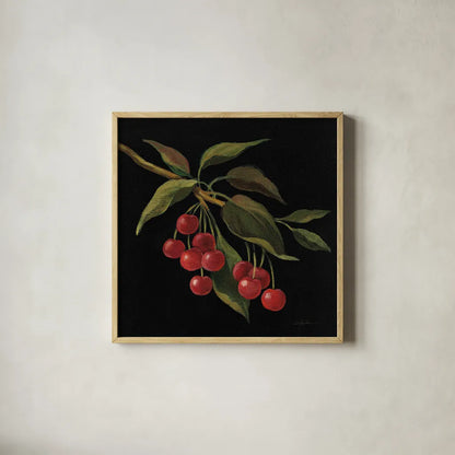Cerise no Words by Silvia Vassileva. Shown in a natural wood glass frame for a timeless modern aesthetic. Available as an archival giclee rolled canvas, fine art paper, or poster print. SKU 29208a.