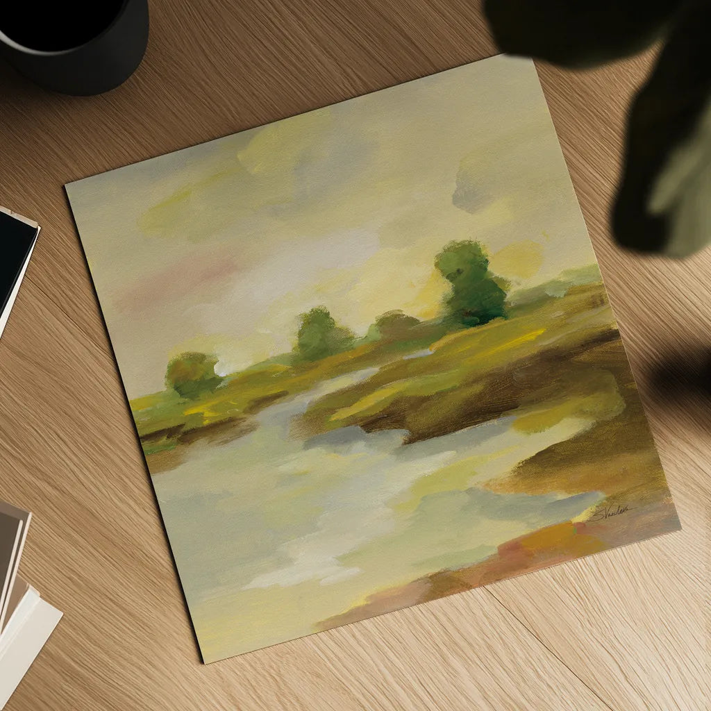 Chartreuse Fields I by Silvia Vassileva. Shown as a detailed flat fine art print, highlighting archival giclee quality. Available as an archival giclee rolled canvas, fine art paper, or poster print. SKU 69161a.