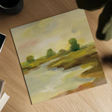Chartreuse Fields I by Silvia Vassileva. Shown as a detailed flat fine art print, highlighting archival giclee quality. Available as an archival giclee rolled canvas, fine art paper, or poster print. SKU 69161a.