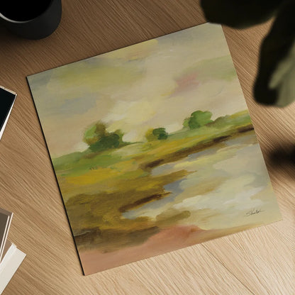 Chartreuse Fields II by Silvia Vassileva. Shown as a detailed flat fine art print, highlighting archival giclee quality. Available as an archival giclee rolled canvas, fine art paper, or poster print. SKU 69162a.