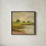 Chartreuse Fields II by Silvia Vassileva. Shown in a sleek black glass frame for a contemporary gallery look. Available as an archival giclee rolled canvas, fine art paper, or poster print. SKU 69162a.