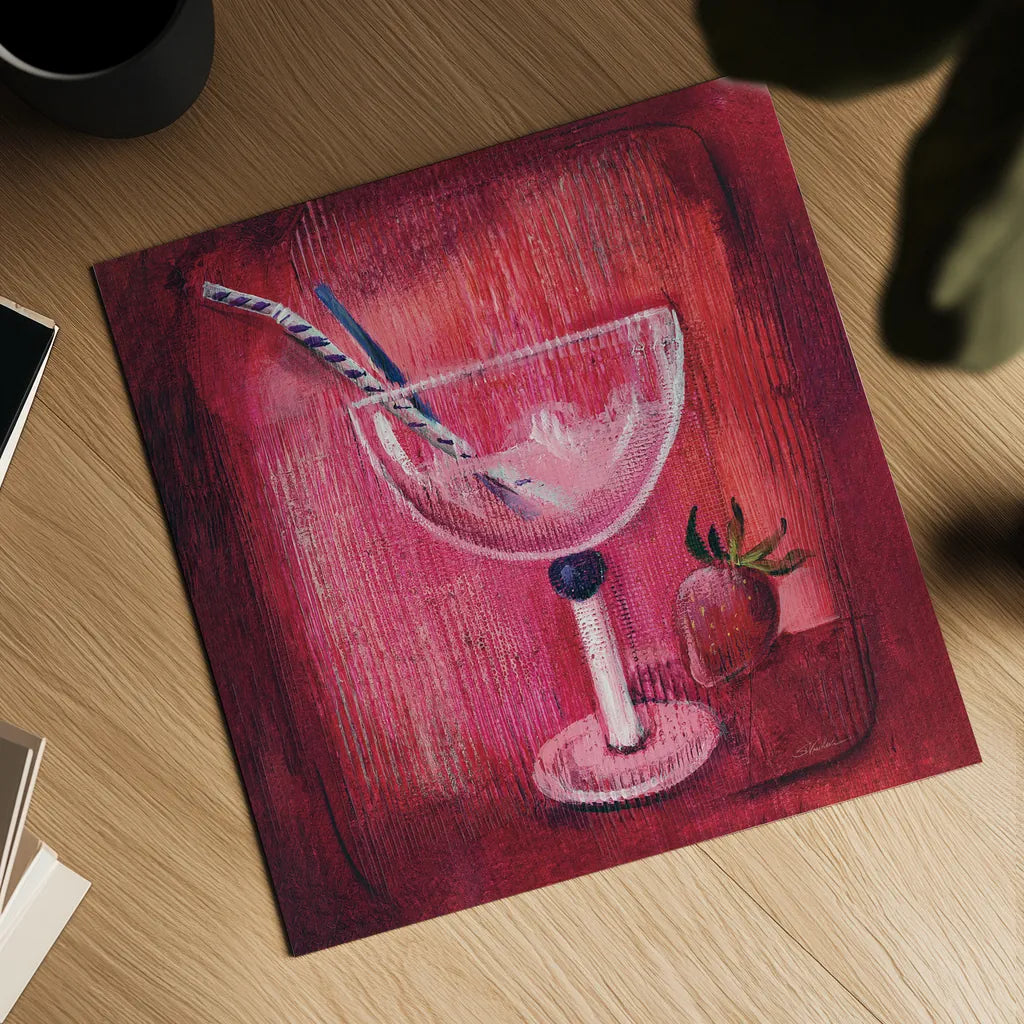Cheers III by Silvia Vassileva. Shown as a detailed flat fine art print, highlighting archival giclee quality. Available as an archival giclee rolled canvas, fine art paper, or poster print. SKU 64390a.