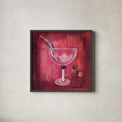 Cheers III by Silvia Vassileva. Shown in a sleek black glass frame for a contemporary gallery look. Available as an archival giclee rolled canvas, fine art paper, or poster print. SKU 64390a.