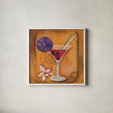 Cheers VII by Silvia Vassileva. Shown in a crisp white glass frame for a clean and minimalist style. Available as an archival giclee rolled canvas, fine art paper, or poster print. SKU 64392a.
