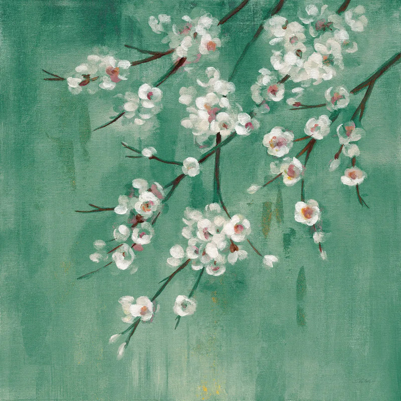 Cherry Cloud I Jade by Silvia Vassileva. SKU 50073a. Archival Giclee Fine art print for wall decor.