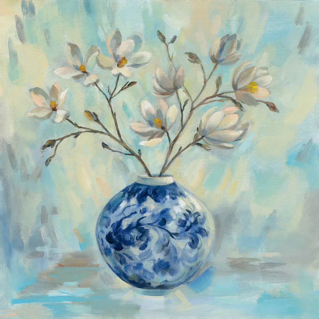 Chinoiserie and Branches by Silvia Vassileva. SKU 54376a. Archival Giclee Fine art print for wall decor.