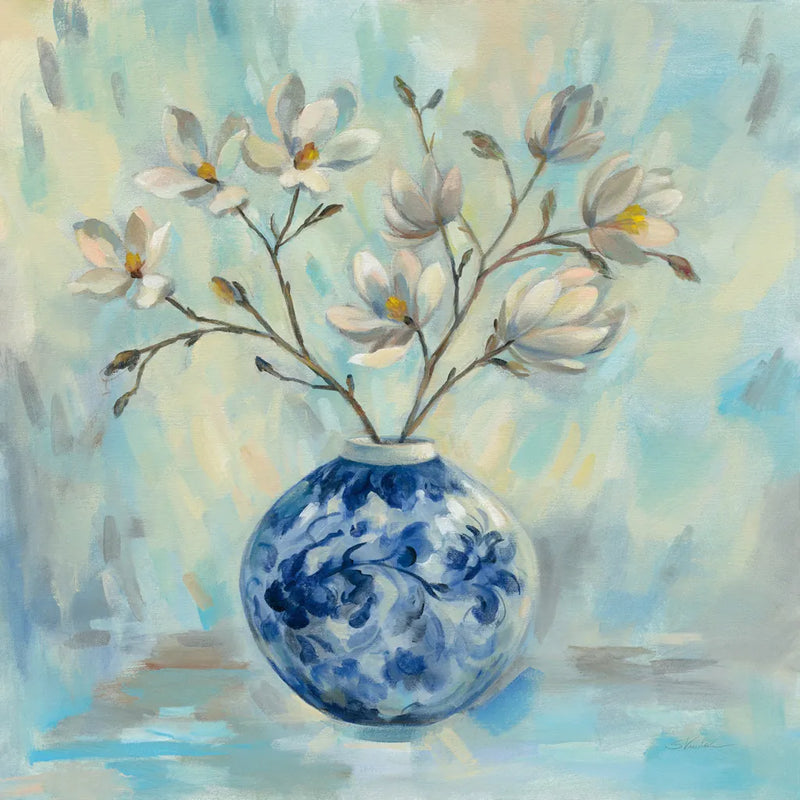 Chinoiserie and Branches by Silvia Vassileva. SKU 54376a. Archival Giclee Fine art print for wall decor.