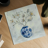 Chinoiserie and Branches Neutral by Silvia Vassileva. Shown as a detailed flat fine art print, highlighting archival giclee quality. Available as an archival giclee rolled canvas, fine art paper, or poster print. SKU 56444a.