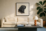 Chrissy by Silvia Vassileva. Displayed in a glass frame with matte in a clean modern living room. Available as an archival giclee rolled canvas, fine art paper, or poster print. SKU 56023a.