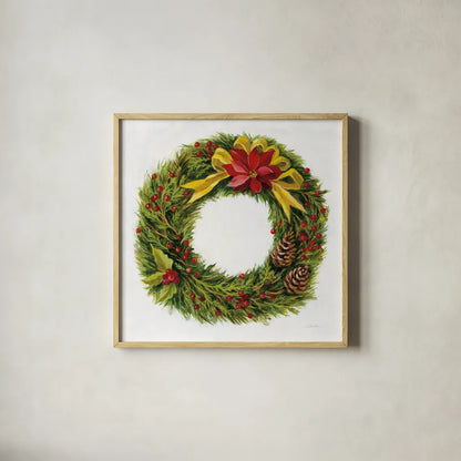 Christmas Moment by Silvia Vassileva. Shown in a natural wood glass frame for a timeless modern aesthetic. Available as an archival giclee rolled canvas, fine art paper, or poster print. SKU 65239a.