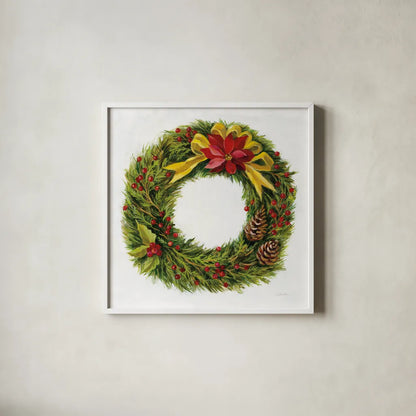 Christmas Moment by Silvia Vassileva. Shown in a crisp white glass frame for a clean and minimalist style. Available as an archival giclee rolled canvas, fine art paper, or poster print. SKU 65239a.