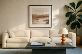 Cinnamon Riverbank I Light by Silvia Vassileva. Displayed in a glass frame with matte in a clean modern living room. Available as an archival giclee rolled canvas, fine art paper, or poster print. SKU 75032a.