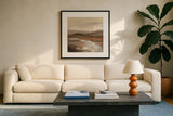 Cinnamon Riverbank II by Silvia Vassileva. Displayed in a glass frame with matte in a clean modern living room. Available as an archival giclee rolled canvas, fine art paper, or poster print. SKU 71963a.