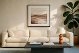 Cinnamon Riverbank II Light by Silvia Vassileva. Displayed in a glass frame with matte in a clean modern living room. Available as an archival giclee rolled canvas, fine art paper, or poster print. SKU 75033a.