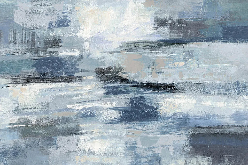 Clear  Water Indigo and Gray by Silvia Vassileva. SKU 20866i. Archival Giclee Fine art print for wall decor.