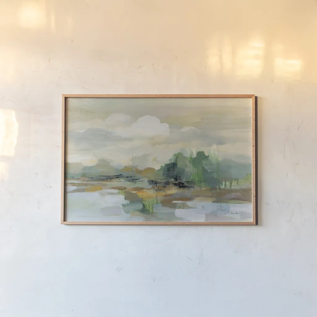 Clear Horizon by Silvia Vassileva. shown as a paper print in a natural frame. Available as a archival giclee rolled canvas, fine art paper, or poster print. SKU 84280i.