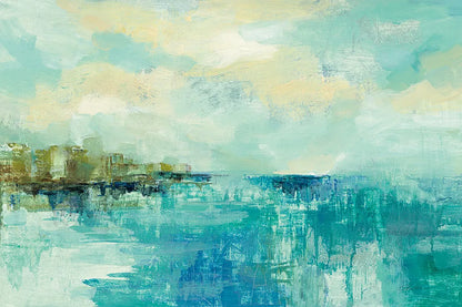 Cliff Side Town by Silvia Vassileva. SKU 28118i. Archival Giclee Fine art print for wall decor.