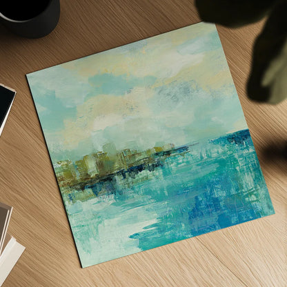 Cliff Side Town Crop by Silvia Vassileva. Shown as a detailed flat fine art print, highlighting archival giclee quality. Available as an archival giclee rolled canvas, fine art paper, or poster print. SKU 28118a.