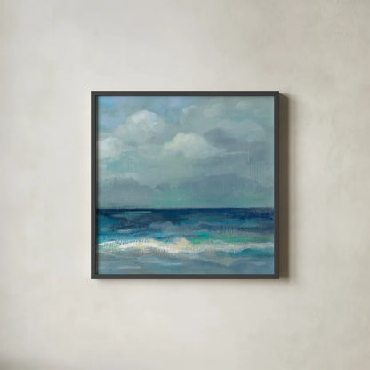 Clouds and Sea Crop III by Silvia Vassileva. Shown in a sleek black glass frame for a contemporary gallery look. Available as an archival giclee rolled canvas, fine art paper, or poster print. SKU 60288a.
