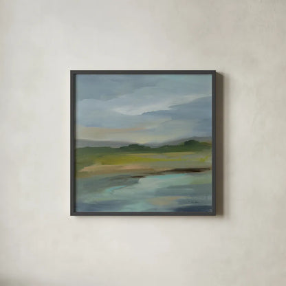 Clouds and Shadows by Silvia Vassileva. Shown in a sleek black glass frame for a contemporary gallery look. Available as an archival giclee rolled canvas, fine art paper, or poster print. SKU 71189a.