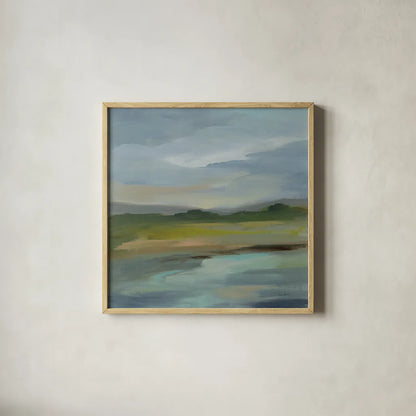 Clouds and Shadows by Silvia Vassileva. Shown in a natural wood glass frame for a timeless modern aesthetic. Available as an archival giclee rolled canvas, fine art paper, or poster print. SKU 71189a.