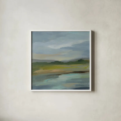 Clouds and Shadows by Silvia Vassileva. Shown in a crisp white glass frame for a clean and minimalist style. Available as an archival giclee rolled canvas, fine art paper, or poster print. SKU 71189a.