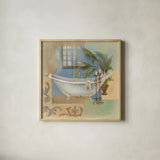 Coastal Bathtub II by Silvia Vassileva. Shown in a natural wood glass frame for a timeless modern aesthetic. Available as an archival giclee rolled canvas, fine art paper, or poster print. SKU 3766a.