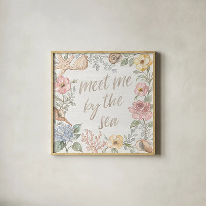 Coastal Cottage II by Silvia Vassileva. Shown in a natural wood glass frame for a timeless modern aesthetic. Available as an archival giclee rolled canvas, fine art paper, or poster print. SKU 80070a.