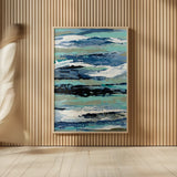 Coastal Sea Foam I by Silvia Vassileva. shown as over sized large wall art. Available as an archival giclee rolled canvas, fine art paper, or poster print. SKU 57261h.